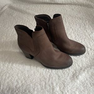 Clark’s Veronica Step Dark Taupe Leather Boot - 3” Heel